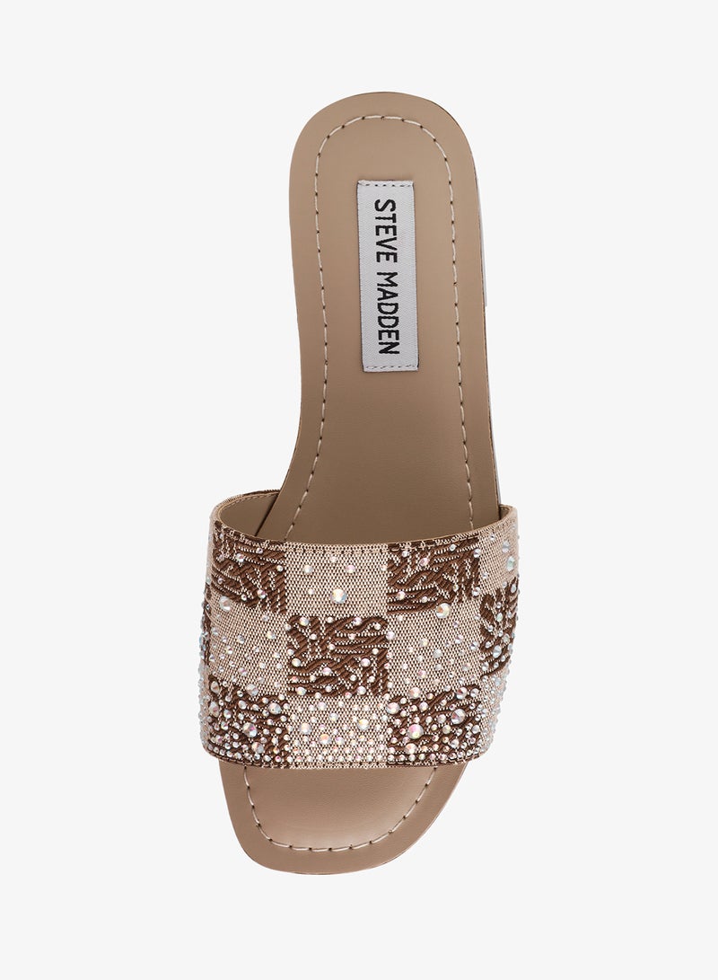 ستيف مادن حذاء مسطح قماشي بشعار وحزام واحد - Image 4